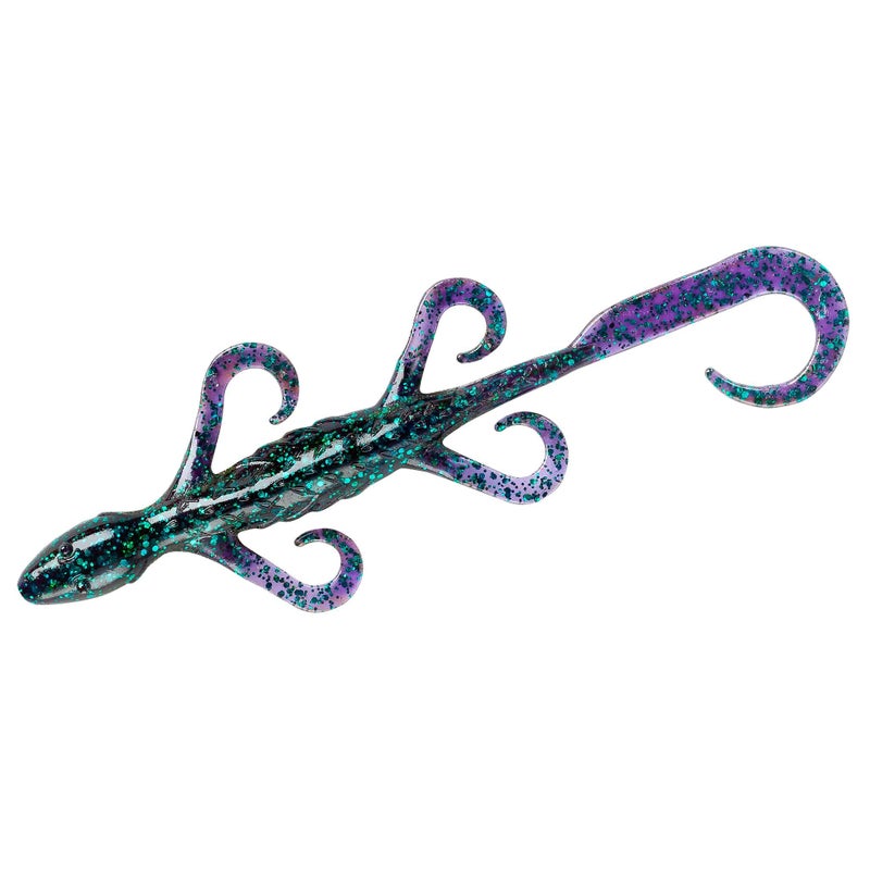 Yum Lures Lizard Ultimate Finesse Lizard Soft Plastic Swim-Bait Bass Fishing Lure with Curly Legs and Tail, Junebug, 6'' - Image 1